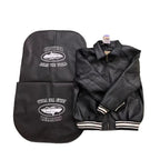 Embossing craft American retro PU leather jacket cotton - padded jacket MA1 flying locomotive cotton Alcatraz JACKET - StepByStep