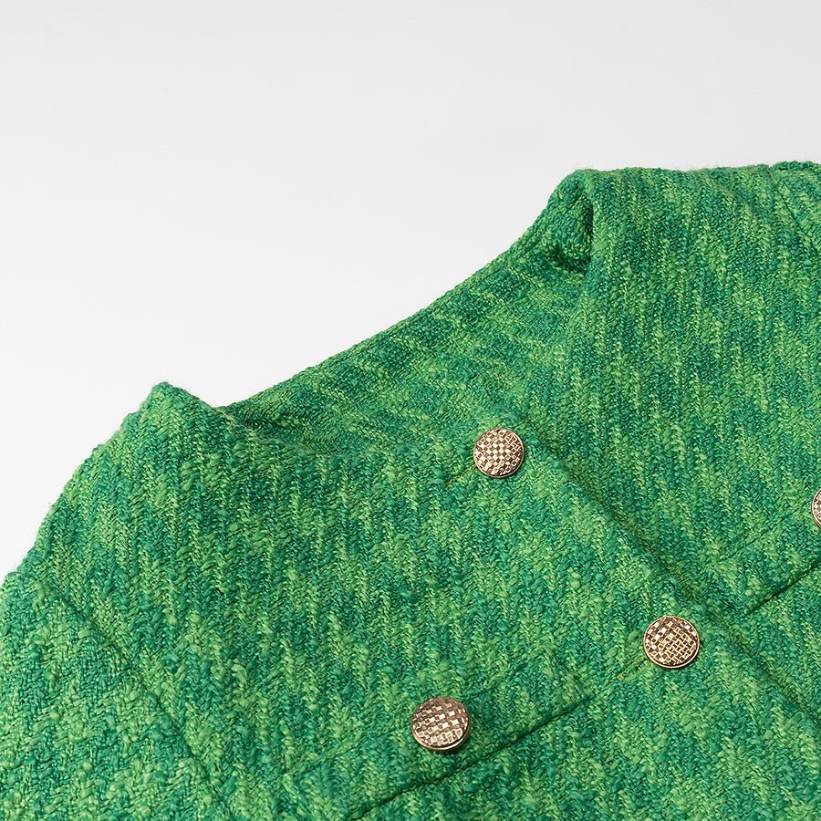 Emerald Green Tweed - Style Short Jacket For Women, SoHo, BYMANYC New York. - StepByStep