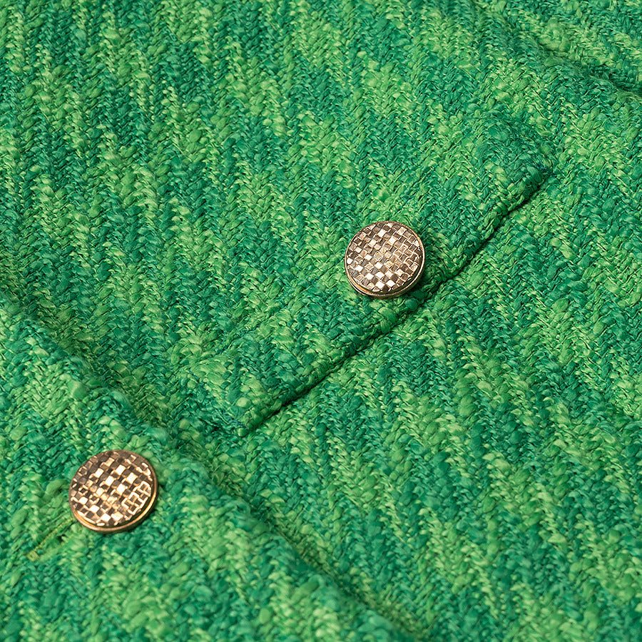 Emerald Green Tweed - Style Short Jacket For Women, SoHo, BYMANYC New York. - StepByStep