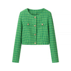 Emerald Green Tweed - Style Short Jacket For Women, SoHo, BYMANYC New York. - StepByStep