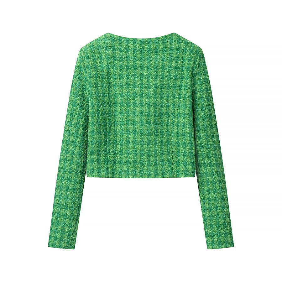 Emerald Green Tweed - Style Short Jacket For Women, SoHo, BYMANYC New York. - StepByStep