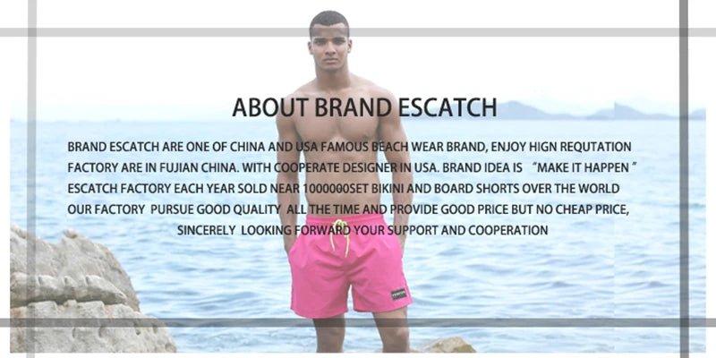 ESCATCH 2026 New Arrivals Men Swimwear Plus Size Fashion Printed Swimsuit Male High Quality Elastic Swim Trunks With Pad - StepByStepNow