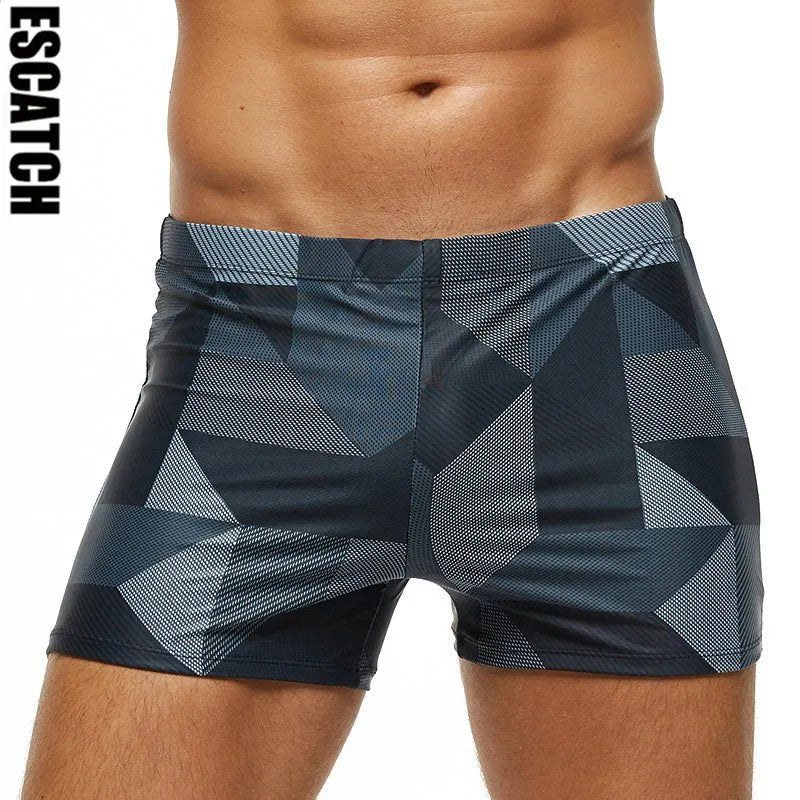 ESCATCH 2026 New Arrivals Men Swimwear Plus Size Fashion Printed Swimsuit Male High Quality Elastic Swim Trunks With Pad - StepByStepNow