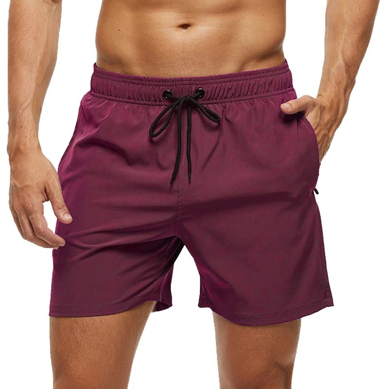 Escatch 2026 Summer Man Swimwear Solid Multicolor Polyester Mesh Liner Side Zipper Pocket Maillot De Bain Homme Sport Shorts - StepByStepNow