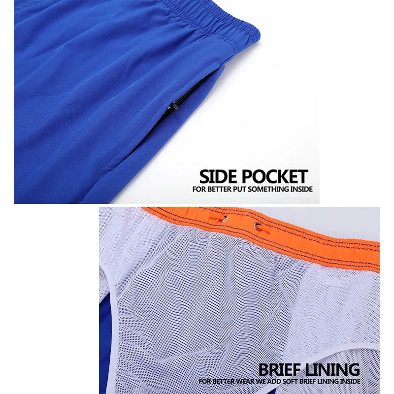 Escatch 2026 Summer Man Swimwear Solid Multicolor Polyester Mesh Liner Side Zipper Pocket Maillot De Bain Homme Sport Shorts - StepByStepNow
