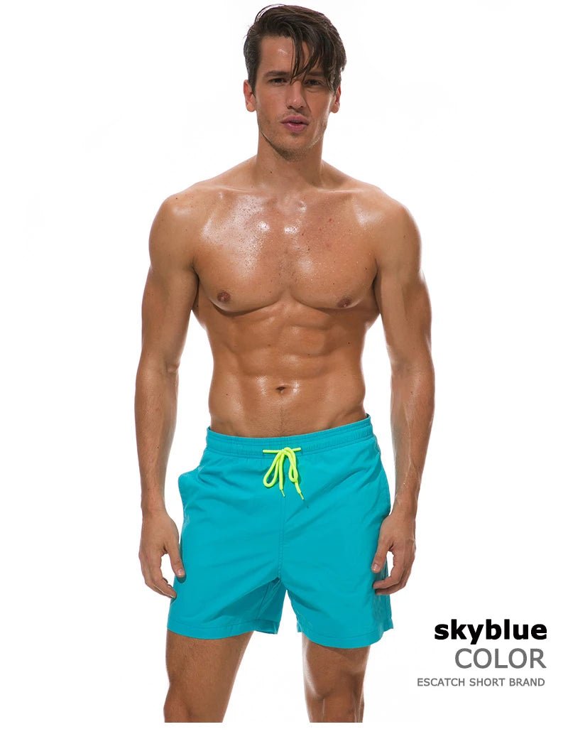 ESCATCH Man Swimwear Swim Shorts Trunks Beach Board Shorts Swimming Pants Swimsuits Mens Running Sports Surffing Shorts - StepByStepNow