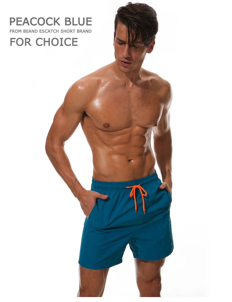 ESCATCH Man Swimwear Swim Shorts Trunks Beach Board Shorts Swimming Pants Swimsuits Mens Running Sports Surffing Shorts - StepByStepNow