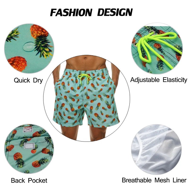 Escatch Quick Dry Summer Mens Siwmwear Beach Board Shorts Briefs For Man Swim Trunks Male Sportswear Beachwear Fitness Plus Size - StepByStepNow