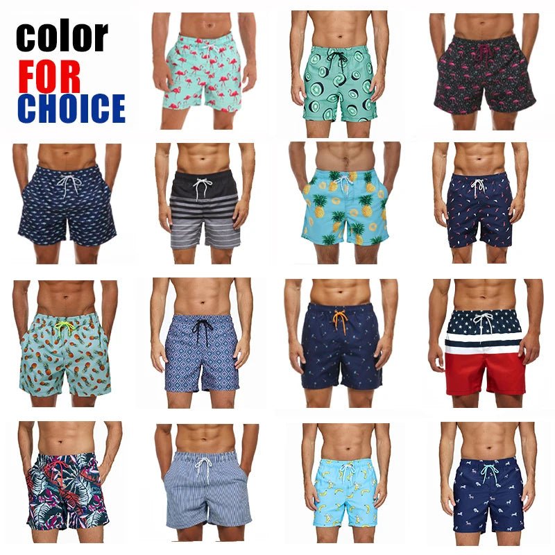 Escatch Quick Dry Summer Mens Siwmwear Beach Board Shorts Briefs For Man Swim Trunks Male Sportswear Beachwear Fitness Plus Size - StepByStepNow