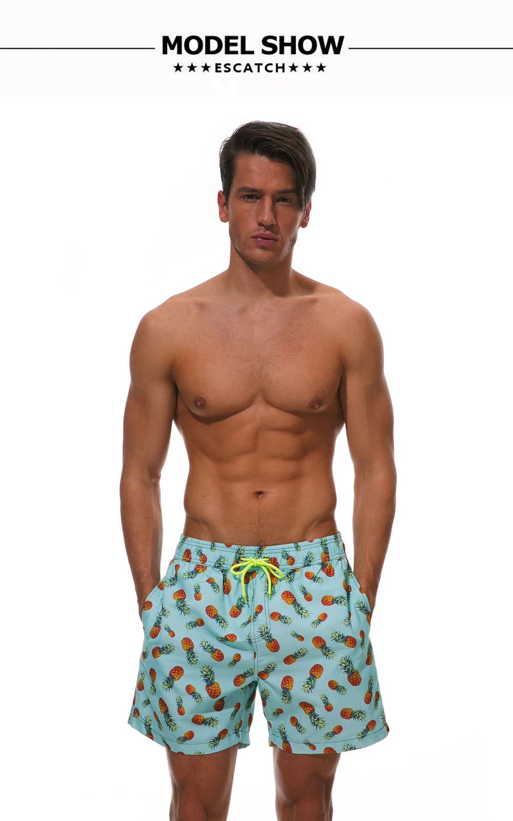 Escatch Quick Dry Summer Mens Siwmwear Beach Board Shorts Briefs For Man Swim Trunks Male Sportswear Beachwear Fitness Plus Size - StepByStepNow
