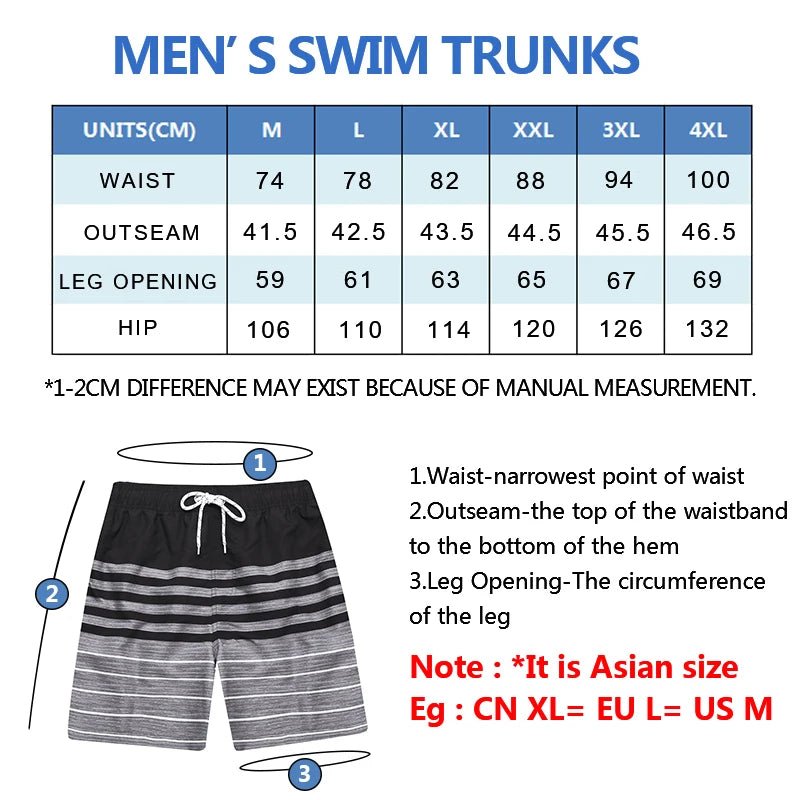 Escatch Quick Dry Summer Mens Siwmwear Beach Board Shorts Briefs For Man Swim Trunks Male Sportswear Beachwear Fitness Plus Size - StepByStepNow