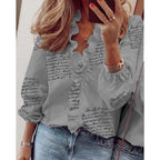 European and American new long - sleeved ruffled shirt - StepByStepNow
