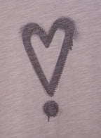 Exclamation Heart Graphic Short Sleeve Knit Tee - StepByStep