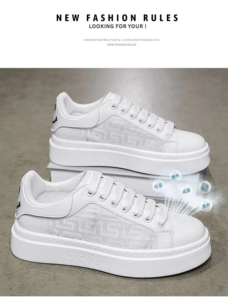 [Factory Direct Sales] 2025 New White Shoes Men's Board Shoes Fashion, Leisure, Versatile, and High end Casual Shoes - StepByStepNow