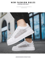 [Factory Direct Sales] 2025 New White Shoes Men's Board Shoes Fashion, Leisure, Versatile, and High end Casual Shoes - StepByStepNow