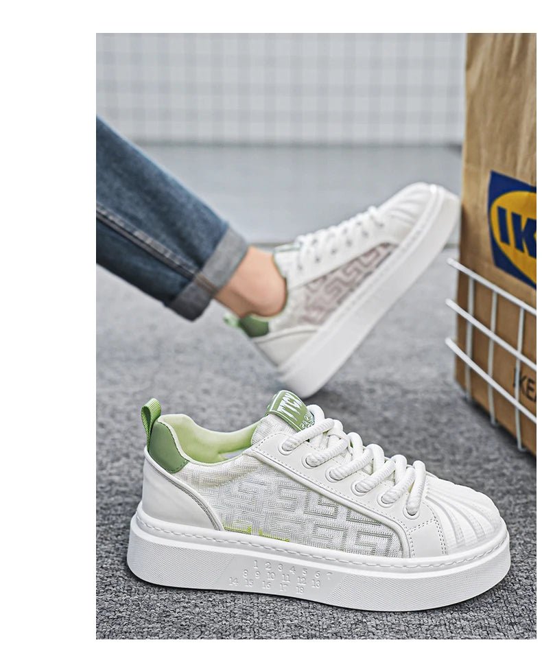 [Factory Direct] White Shoes 2025 New Men's Shoes Thick soled Height Increasing Casual Board Shoes Trendy Sports Shoes - StepByStepNow