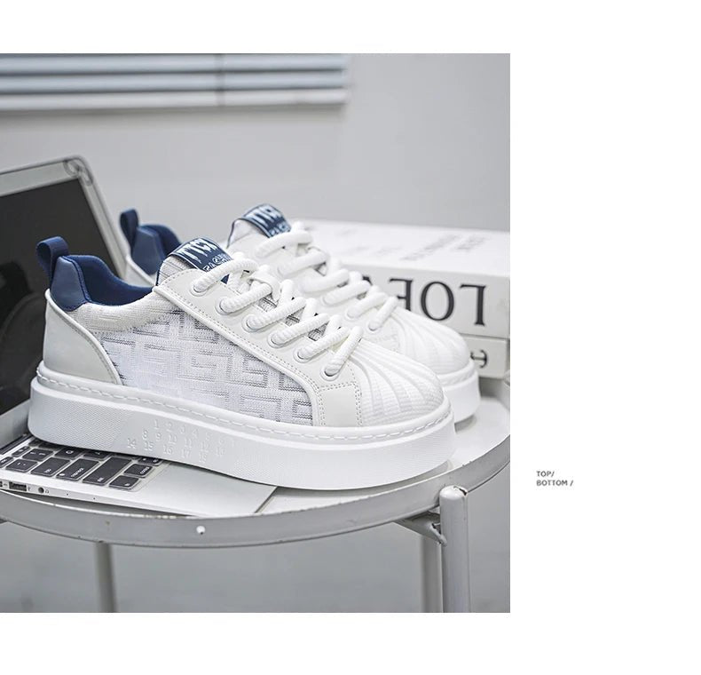 [Factory Direct] White Shoes 2025 New Men's Shoes Thick soled Height Increasing Casual Board Shoes Trendy Sports Shoes - StepByStepNow