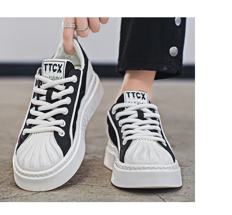 [Factory Direct] White Shoes 2025 New Men's Shoes Thick soled Height Increasing Casual Board Shoes Trendy Sports Shoes - StepByStepNow