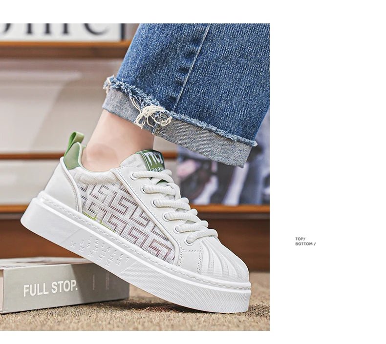[Factory Direct] White Shoes 2025 New Men's Shoes Thick soled Height Increasing Casual Board Shoes Trendy Sports Shoes - StepByStepNow