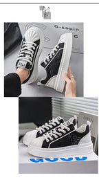 [Factory Direct] White Shoes 2025 New Men's Shoes Thick soled Height Increasing Casual Board Shoes Trendy Sports Shoes - StepByStepNow