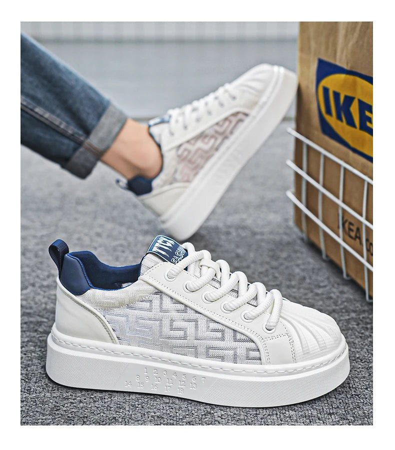 [Factory Direct] White Shoes 2025 New Men's Shoes Thick soled Height Increasing Casual Board Shoes Trendy Sports Shoes - StepByStepNow