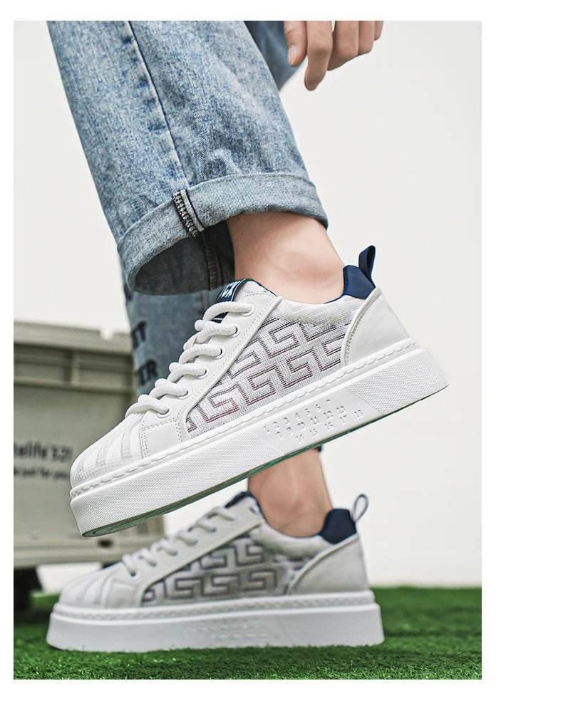 [Factory Direct] White Shoes 2025 New Men's Shoes Thick soled Height Increasing Casual Board Shoes Trendy Sports Shoes - StepByStepNow