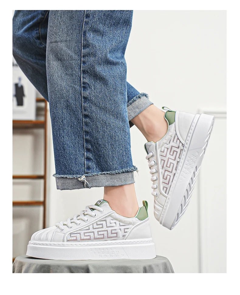 [Factory Direct] White Shoes 2025 New Men's Shoes Thick soled Height Increasing Casual Board Shoes Trendy Sports Shoes - StepByStepNow