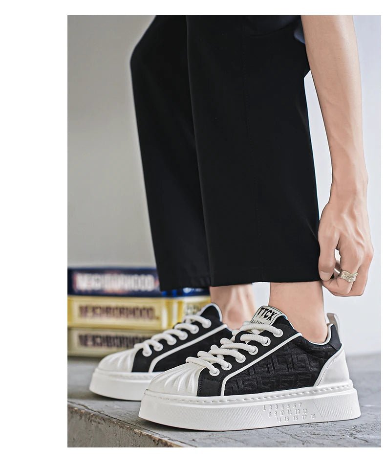 [Factory Direct] White Shoes 2025 New Men's Shoes Thick soled Height Increasing Casual Board Shoes Trendy Sports Shoes - StepByStepNow