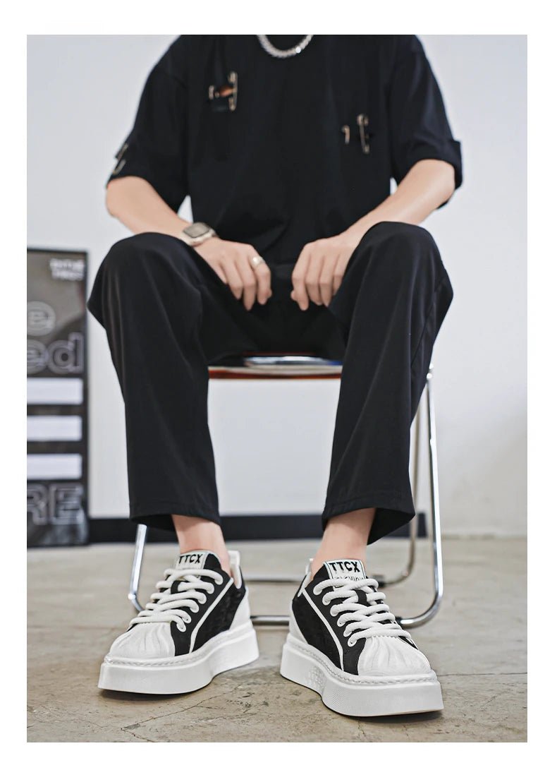 [Factory Direct] White Shoes 2025 New Men's Shoes Thick soled Height Increasing Casual Board Shoes Trendy Sports Shoes - StepByStepNow