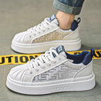 [Factory Direct] White Shoes 2025 New Men's Shoes Thick soled Height Increasing Casual Board Shoes Trendy Sports Shoes - StepByStepNow
