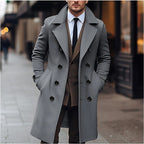 Fall Winter Men Woolen Coat Double Breasted Long - StepByStepNow