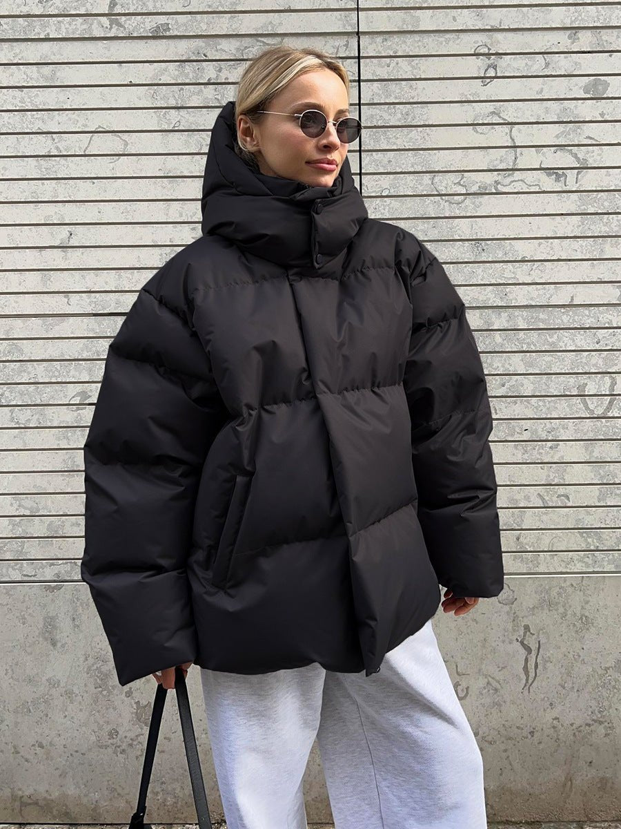 Fashion Coat With Removable Hood Cotton Jacket Winter Warm Windproof Loose Cotton Jacket Loose Parka Outerwear Clothing - StepByStepNow