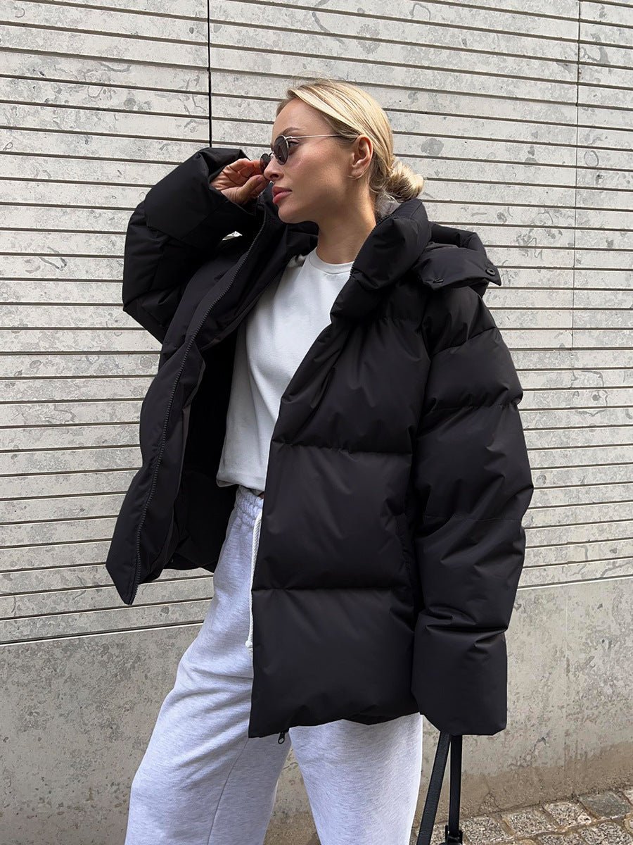 Fashion Coat With Removable Hood Cotton Jacket Winter Warm Windproof Loose Cotton Jacket Loose Parka Outerwear Clothing - StepByStepNow