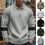 Fashion Long - sleeved Lapel Polo Shirt With Button Men's Loose Casual Sports Top Fall Spring Clothing - StepByStepNow