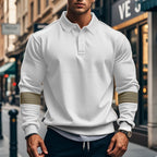 Fashion Long - sleeved Lapel Polo Shirt With Button Men's Loose Casual Sports Top Fall Spring Clothing - StepByStepNow