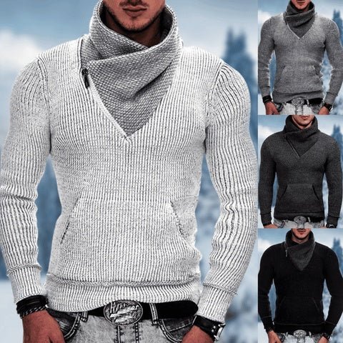 Fashion Pocket High Neck Slim Fit Sweater Knit Coat - StepByStepNow