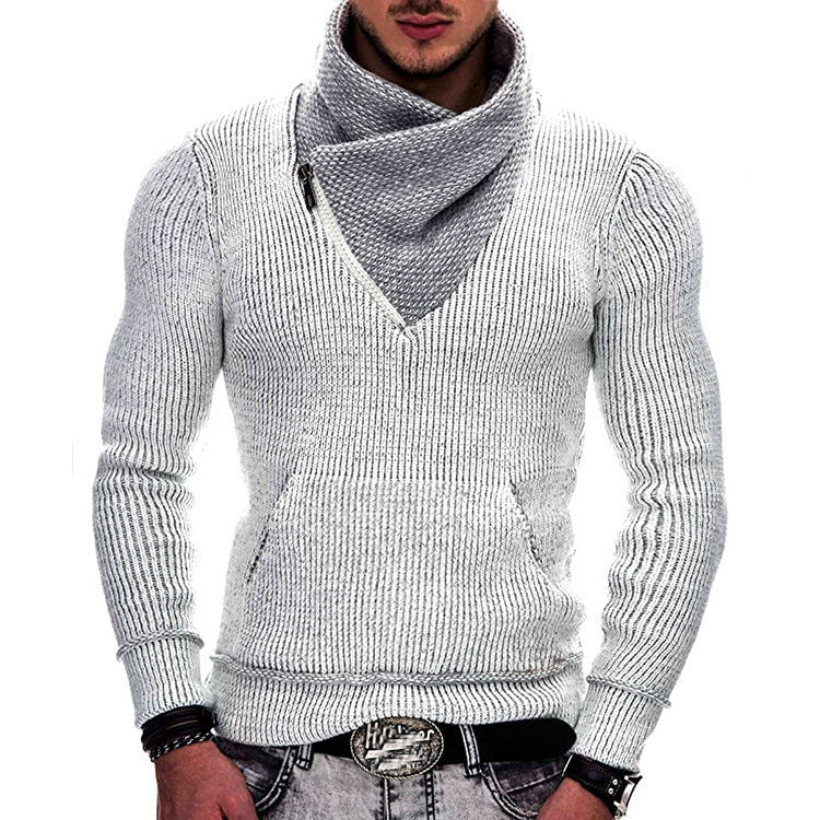 Fashion Pocket High Neck Slim Fit Sweater Knit Coat - StepByStepNow