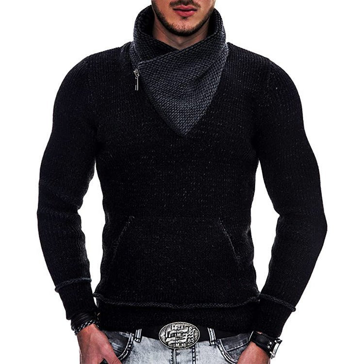 Fashion Pocket High Neck Slim Fit Sweater Knit Coat - StepByStepNow
