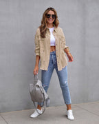 Fashion Ripped Shirt Jacket Female Autumn And Spring Casual Tops Womens Clothing - StepByStepNow
