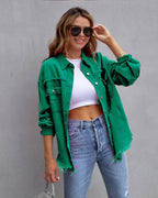 Fashion Ripped Shirt Jacket Female Autumn And Spring Casual Tops Womens Clothing - StepByStepNow