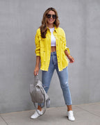 Fashion Ripped Shirt Jacket Female Autumn And Spring Casual Tops Womens Clothing - StepByStepNow