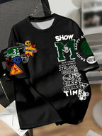 Fashionable new men's summer personalized letter graffiti print street style breathable round neck T-shirt outdoor high street t - StepByStepNow