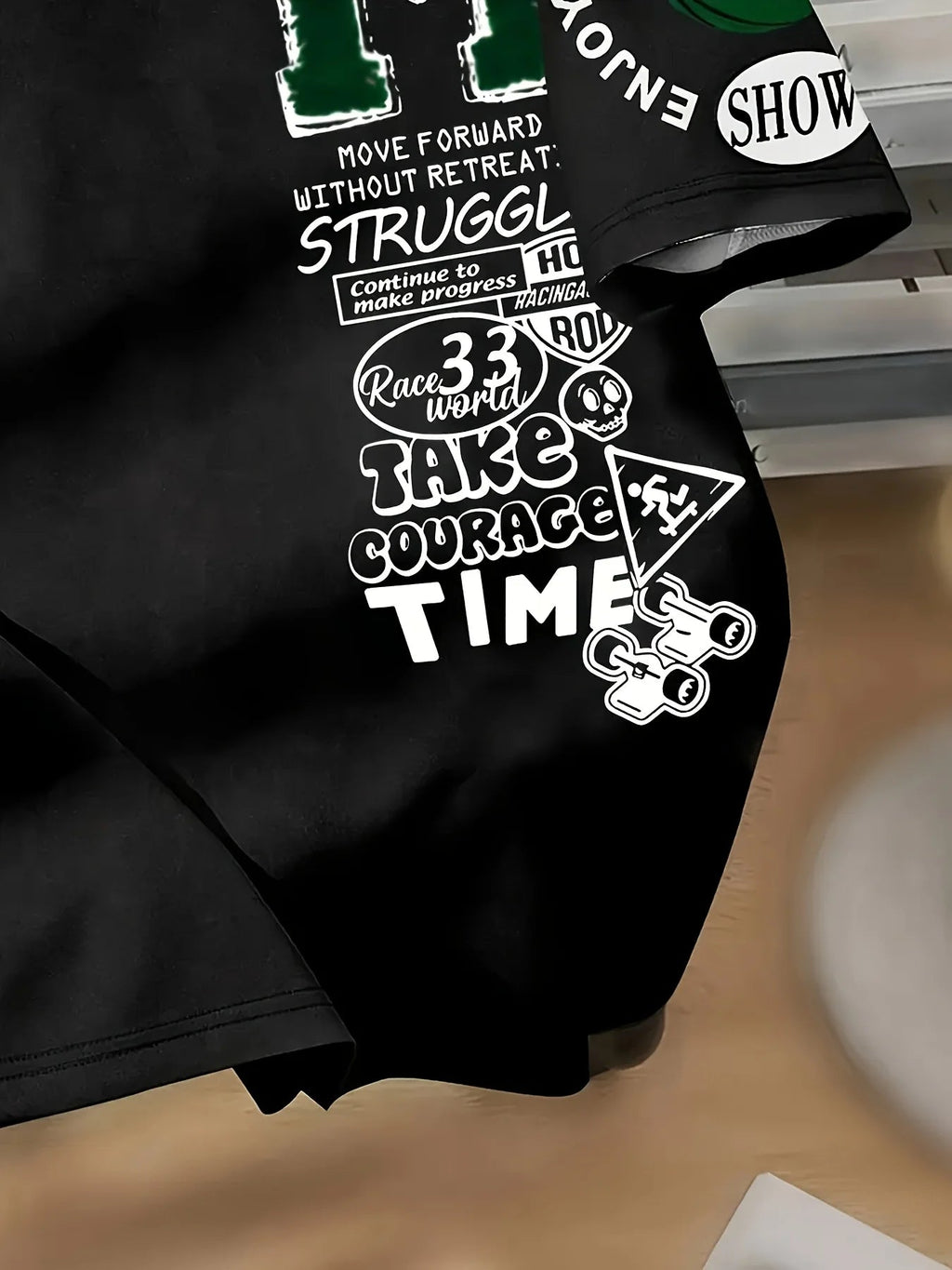 Fashionable new men's summer personalized letter graffiti print street style breathable round neck T-shirt outdoor high street t - StepByStepNow