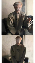 Felpa a mezzo collo alto da uomo primavera autunno nuova giacca casual ampia e bella americana High Street - StepByStepNow