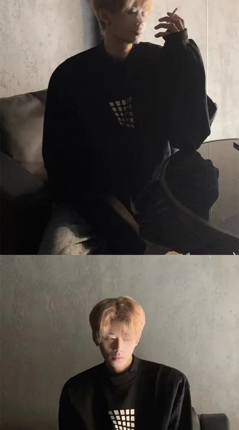 Felpa a mezzo collo alto da uomo primavera autunno nuova giacca casual ampia e bella americana High Street - StepByStepNow