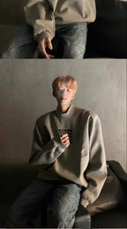 Felpa a mezzo collo alto da uomo primavera autunno nuova giacca casual ampia e bella americana High Street - StepByStepNow