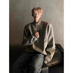 Felpa a mezzo collo alto da uomo primavera autunno nuova giacca casual ampia e bella americana High Street - StepByStepNow