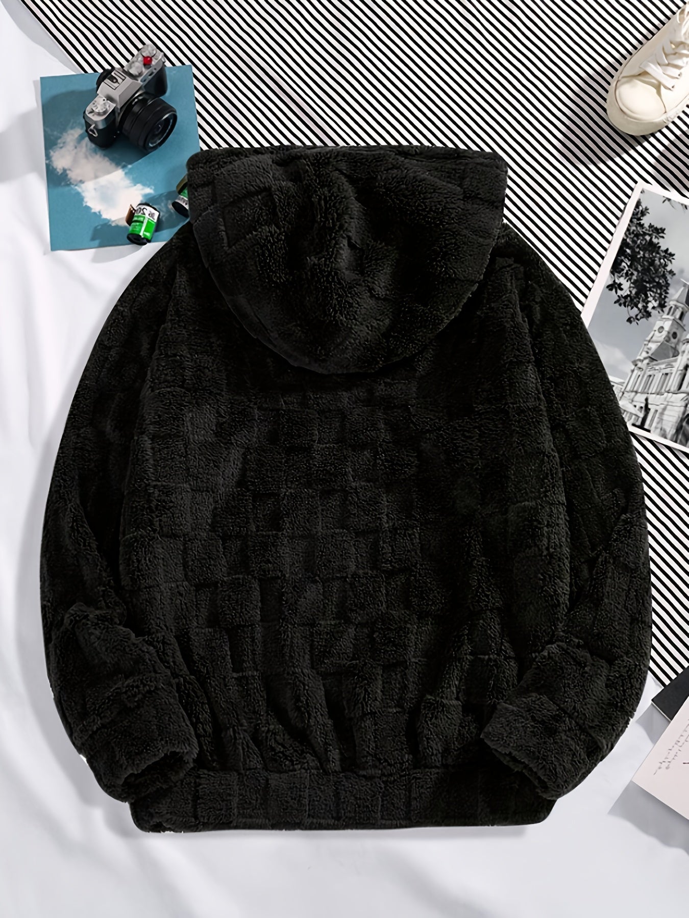 Felpa con cappuccio jacquard a maniche lunghe - StepByStepNow