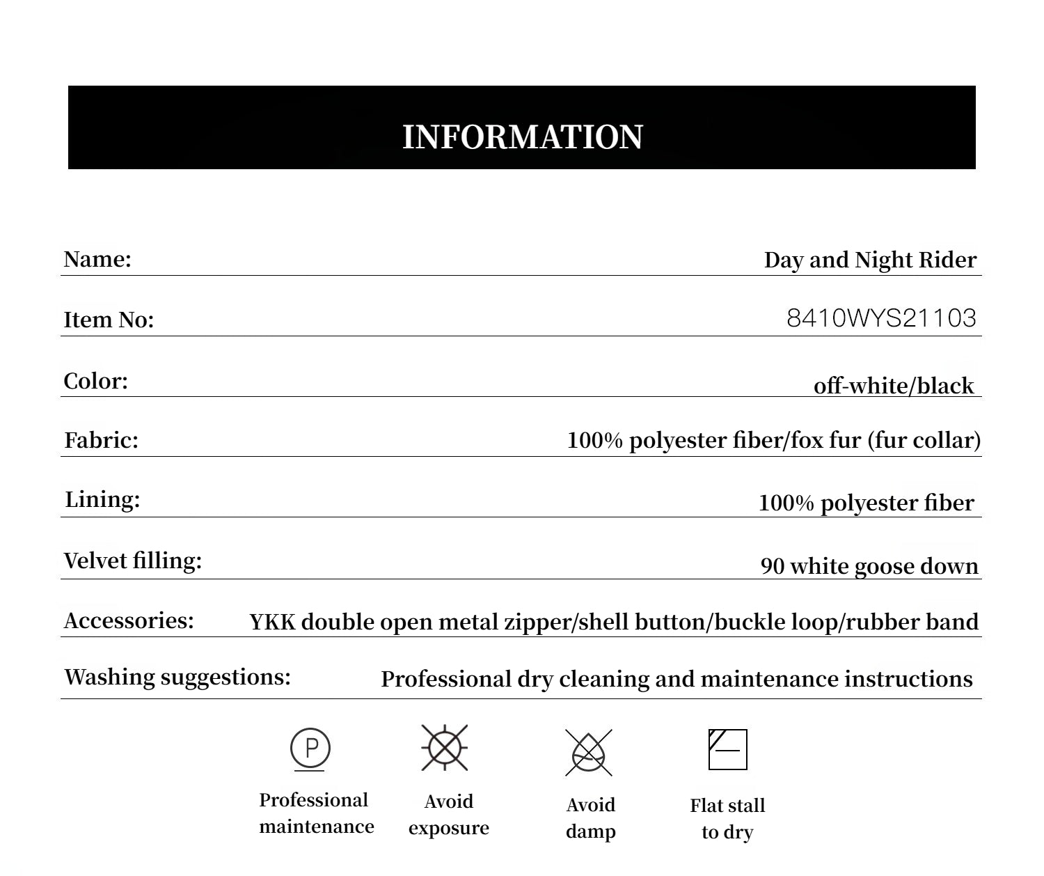 Fireladyfur Women's Detachable Contrasting Fox Fur Collar Down Jacket"Day and Night Rider" - StepByStep