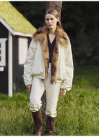 Fireladyfur Women's Detachable Contrasting Fox Fur Collar Down Jacket"Day and Night Rider" - StepByStep